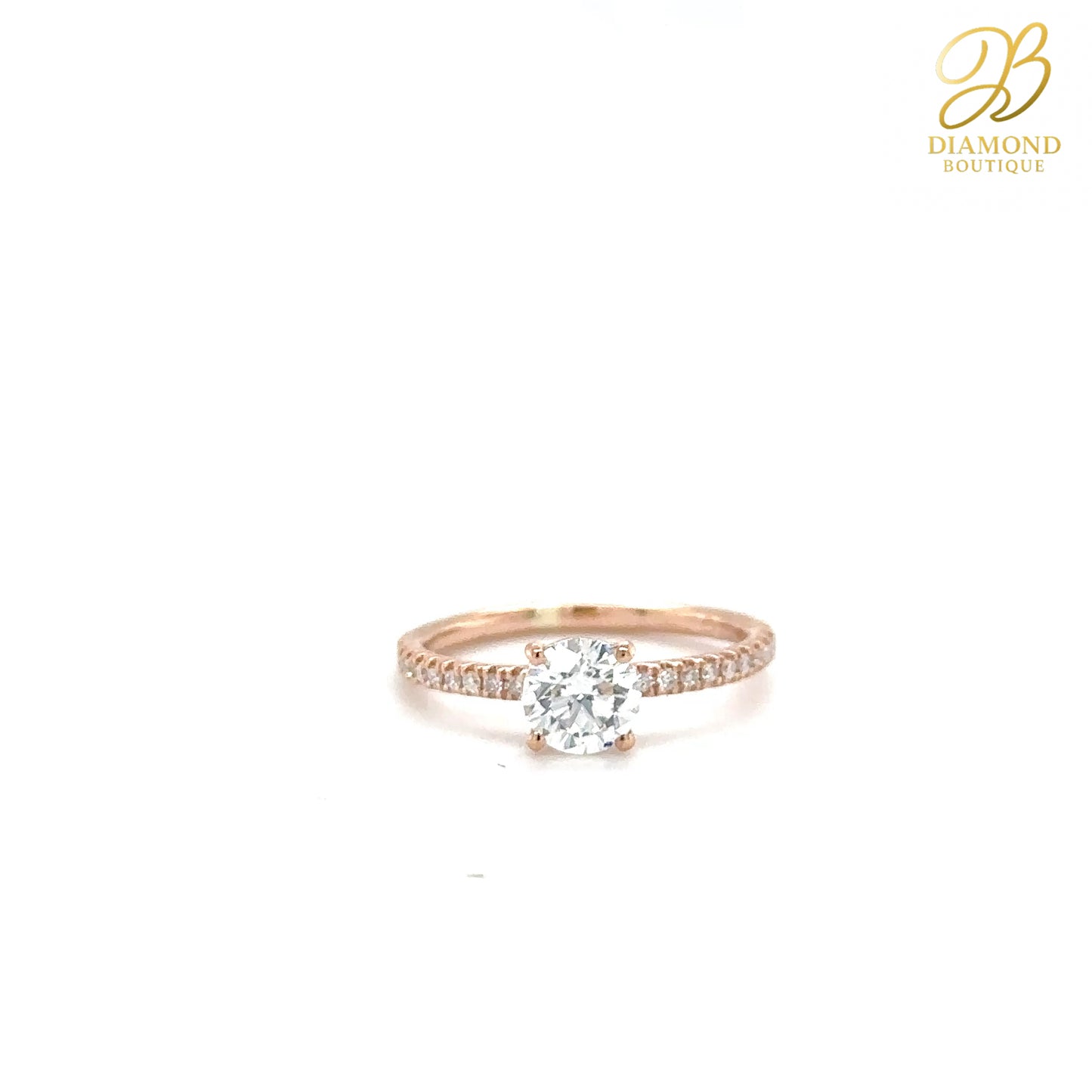 0,75 CT ROUND SOLITAIRE PAVÉ RING
