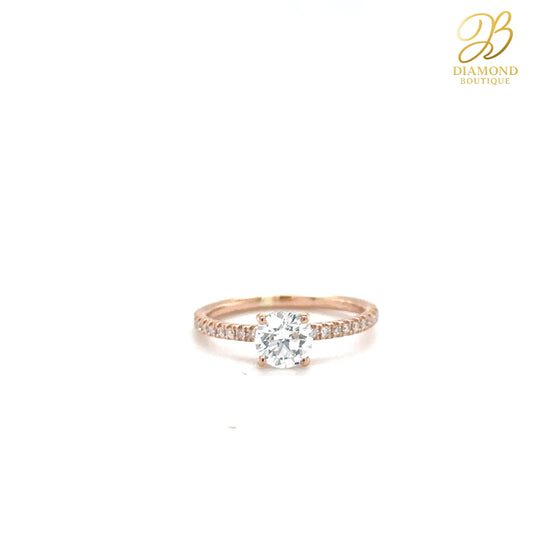 0,75 CT ROUND SOLITAIRE PAVÉ RING