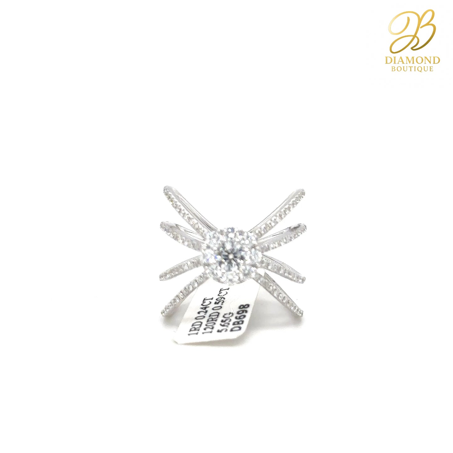 0.24 CT MULTI-SPLIT SHANK DIAMOND COCKTAIL RING