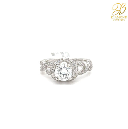 1.01 CT ROUND TWISTED SHANK RING