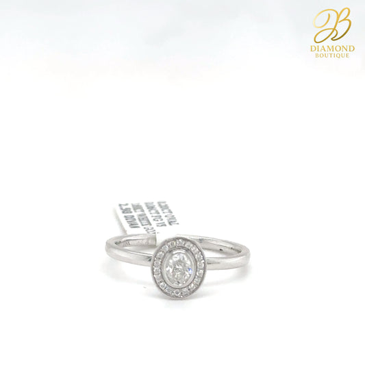 0.20 CT SOLITAIRE OVAL RING