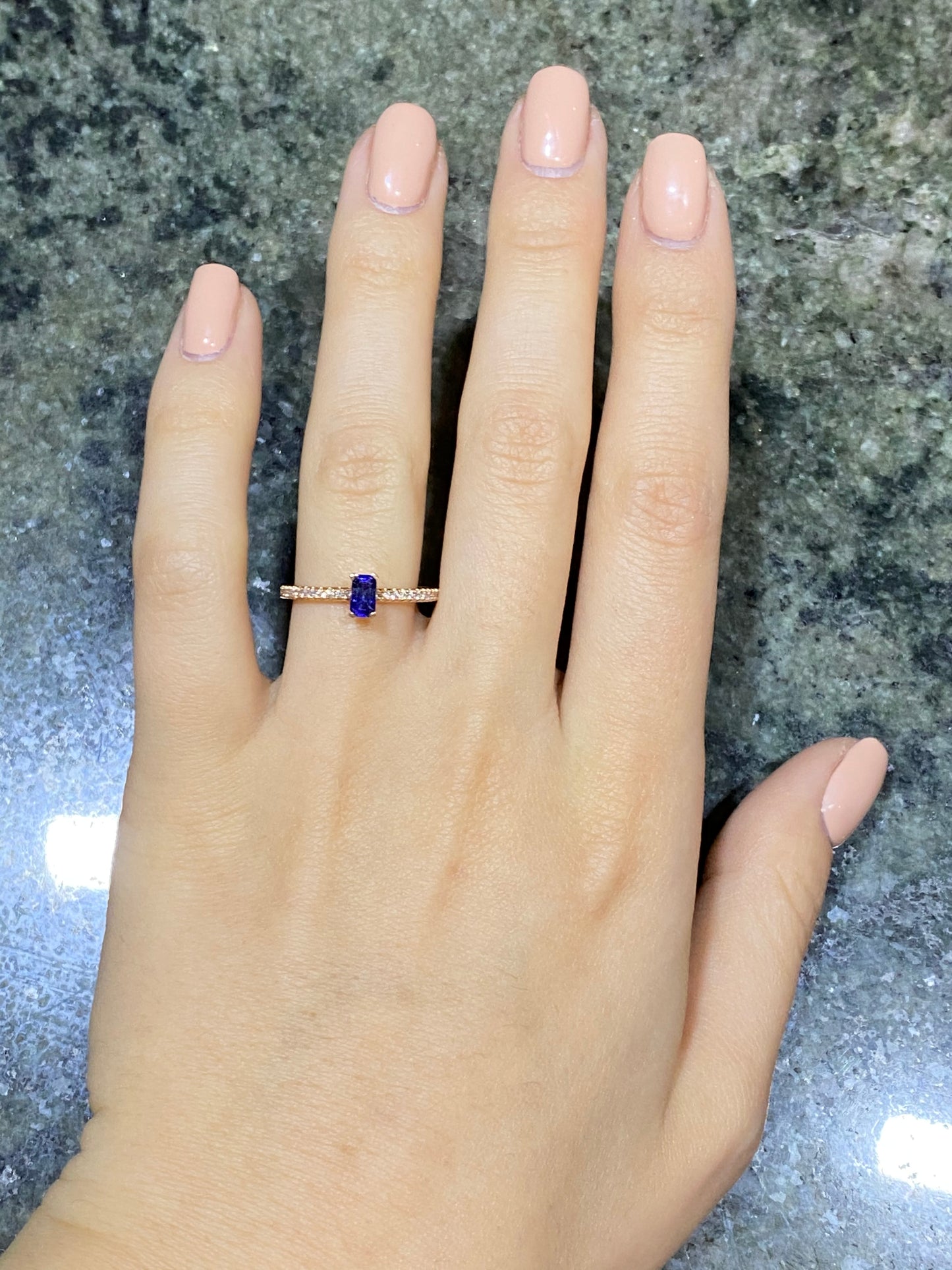 BLUE SOLITAIRE RING