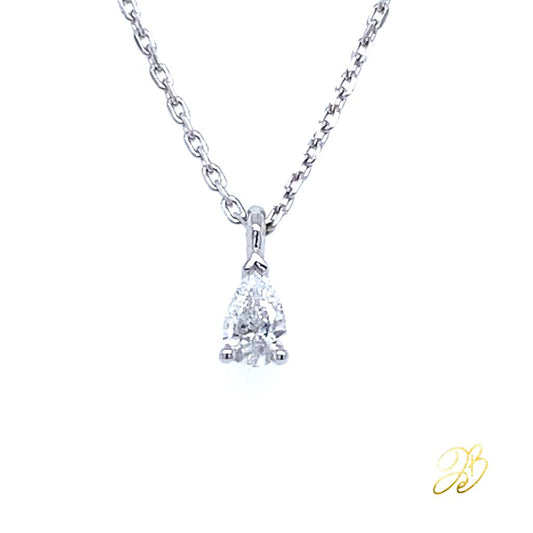 PEAR SOLITAIRE NECKLACE
