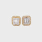 EMERALD HALO STUDS